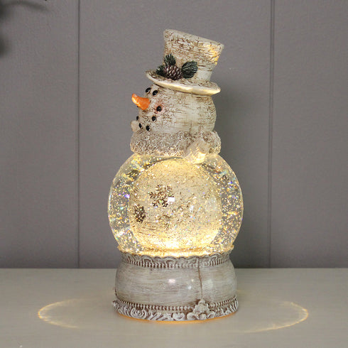 Christmas Musical Water Lantern Snowman Snowglobe with Swirling Confetti LED Light